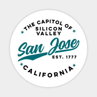 Vintage Silicon Valley San Jose California Retro USA City Magnet